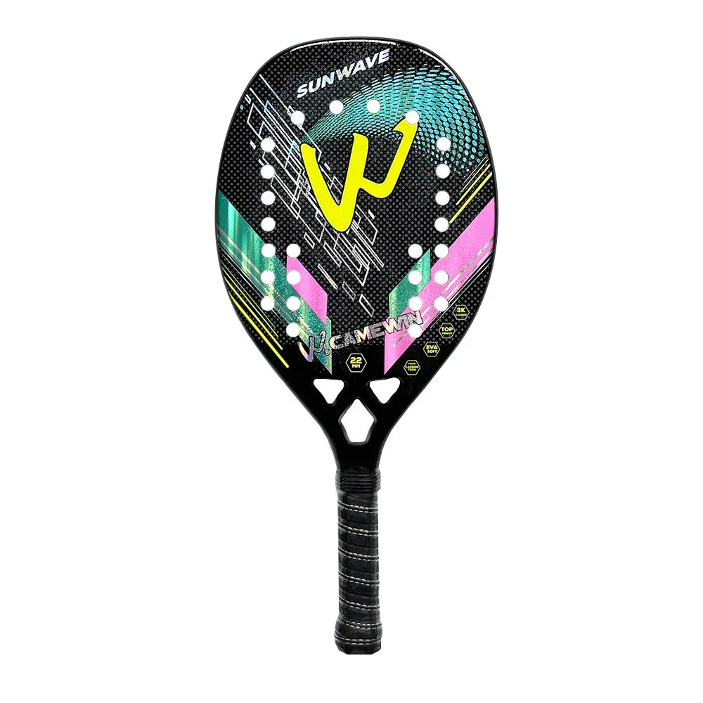 High Quality 3K Carbon and Glass Fiber Beach Tennis Racket Soft Face Tennis Racquet with Protective Cover Ball