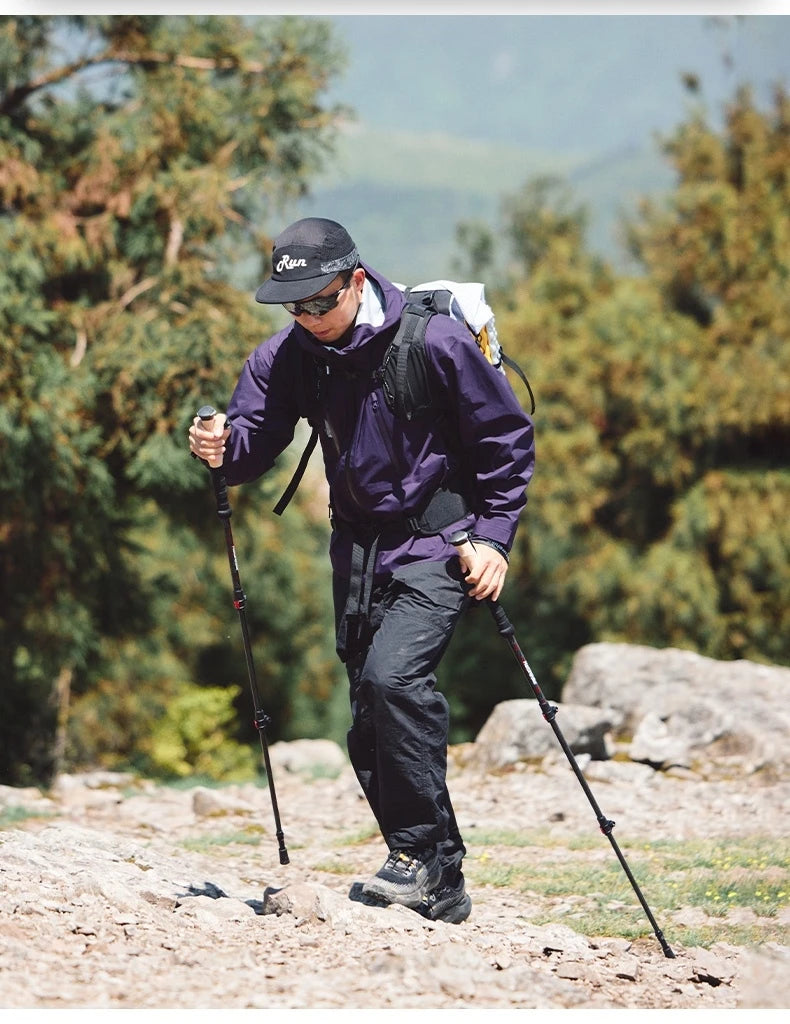 Naturehike Trekking Pole 2pcs 62-135cm 3Sections Carbon Fiber Telescopic Walking Stick Outdoor Hiking Canes Ultralight Climbing