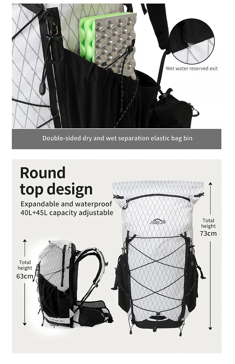 40L hiking bag outdoor backpacking hiking backpack outdoor hiking bag waterproof and breathable shoulder-lined backpack