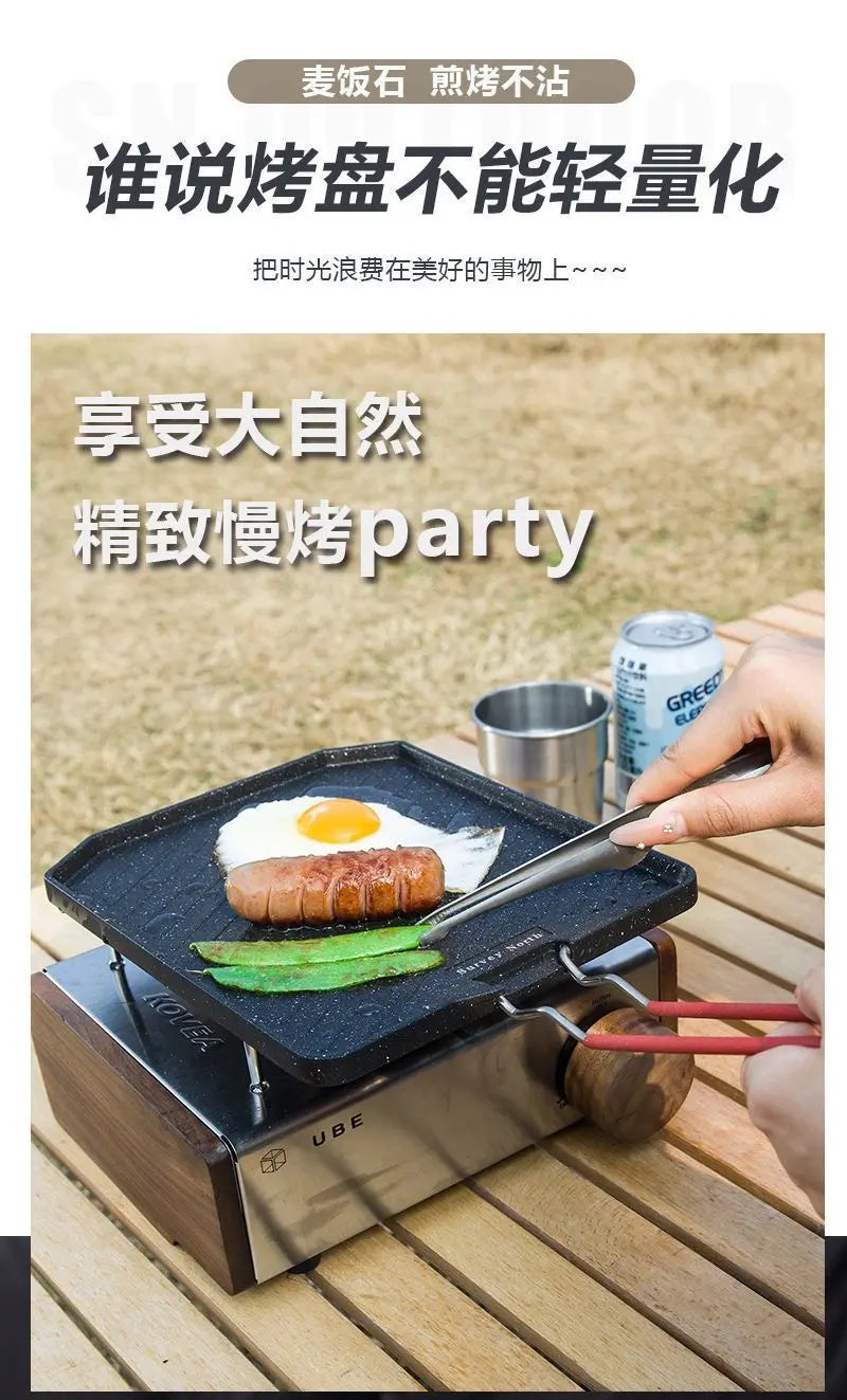 Camping Cooking Pan Non Stick Folding Picnic Frying Pan Portable Easy Clean Grill Hiking Bbq Dinner Frying Plate