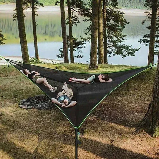2025 Outdoor Camping Hanging Portable Bed Triangle Hammock Portable Multi Person Aerial Mat  travel Convenient Sleep Hammock bed