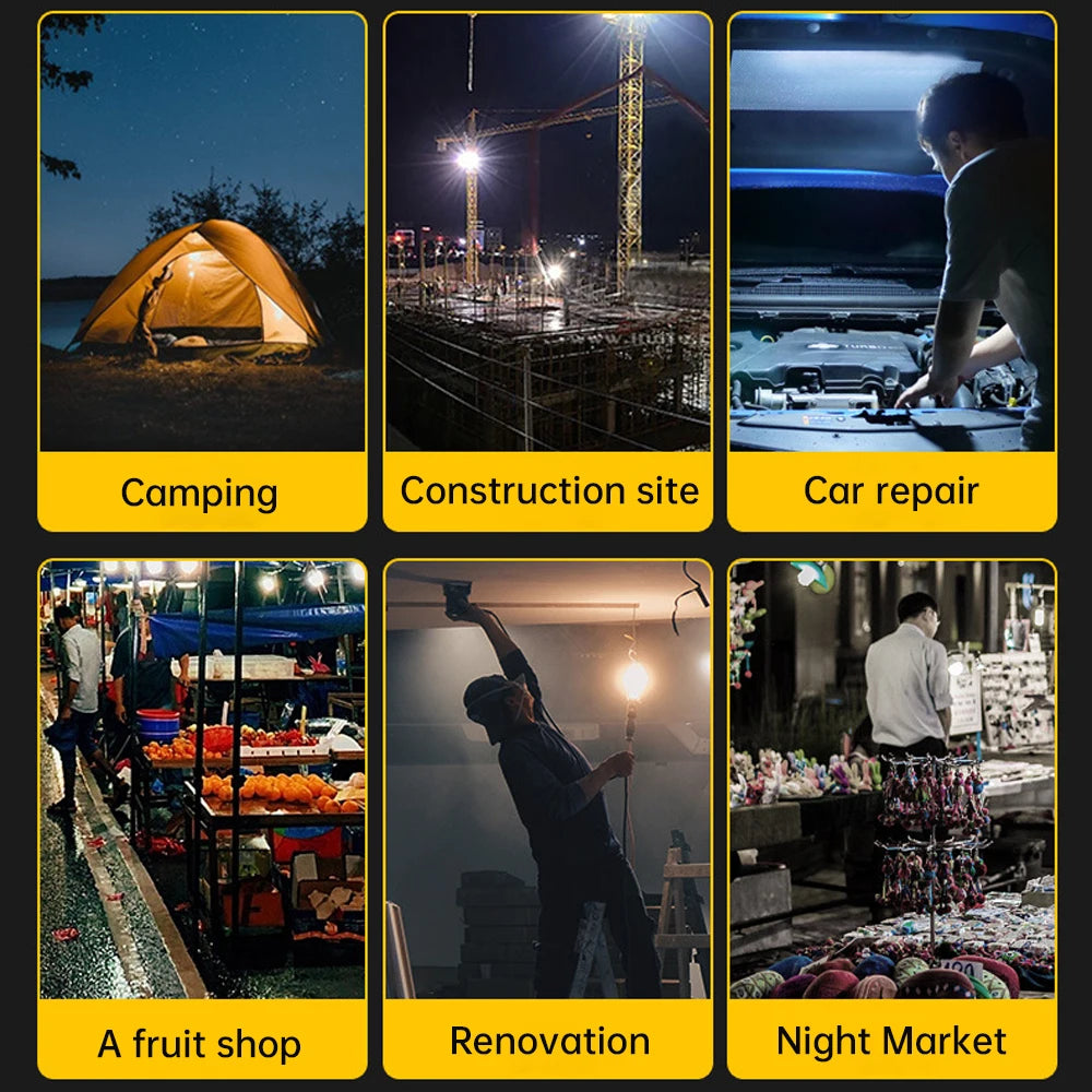 Solar Camping Light Outdoor Mobile Charging Super Bright Emergency Work Lamp LED Lighting Magnetic Street Stall Light