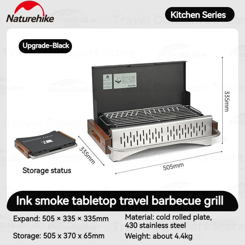 Naturehike Upgrade Barbecue Grill Lightweight Folding Portable Charcoal Burner Camping Outdoor Picnic Tabletop Cooking Stove Box