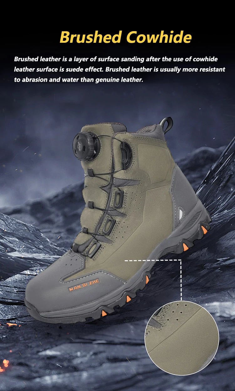 FEHER MQZ Series Motorcycle Boots for Men All-season Protective Wear-resistant Motorcycle Riding Hiking Urban Commuting Shoes