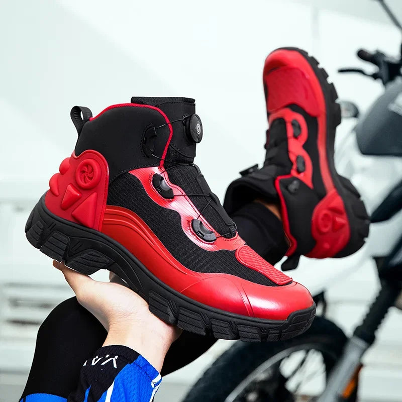 Large Size Motorcycle Boots Outdoor Riding Racing Shoes Anti-fall Wear-resistant Motorcycle Shoes Motorcycle Travel Equipment