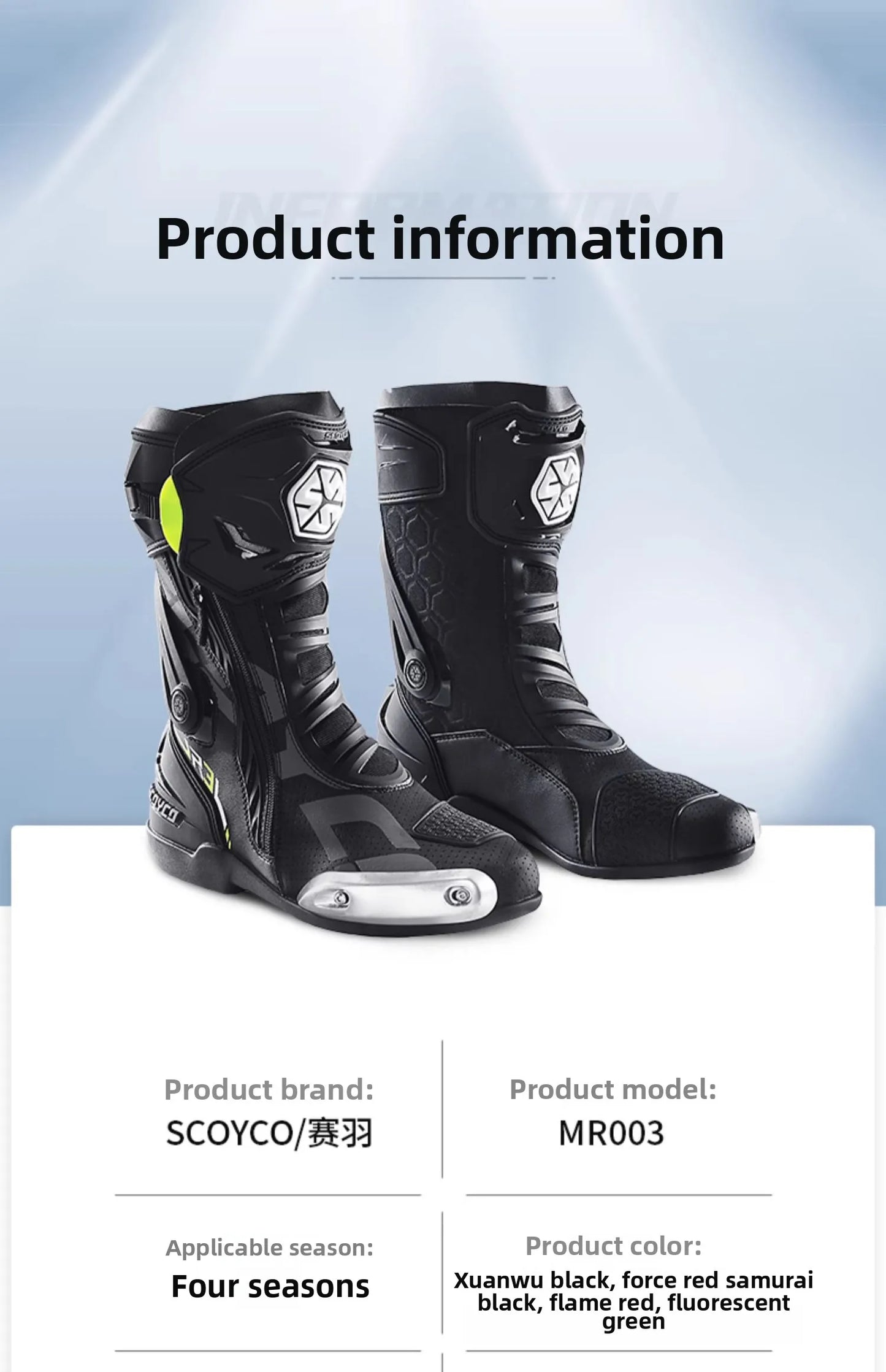 Motorcycle Boots Long Thigh Boots Men Shoes Shoe Moto Riding Shoe Man Racing Motocross Protective Gear Speed SCOYCO MR003