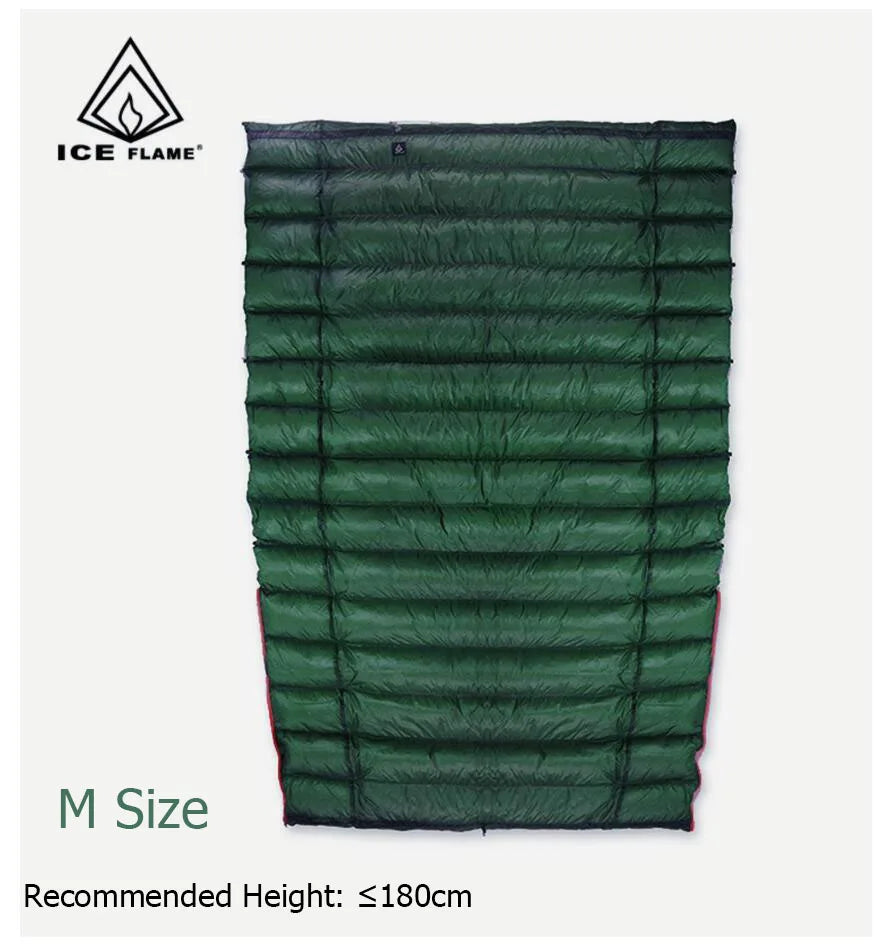 Ice Flame UL 20D 90% White Duck Down Sleeping Bag Blanket Sleeping Quilt Underquilt For Hammock Backpacking Camping Hiking