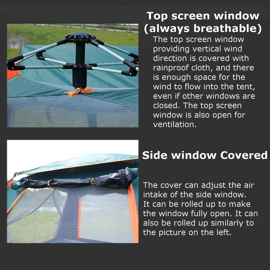 Goture Portable Outdoor Camping Tent 2-6 People Folding Automatic Tent Beach Fishing Family Travel  Park Anti-UV Shade