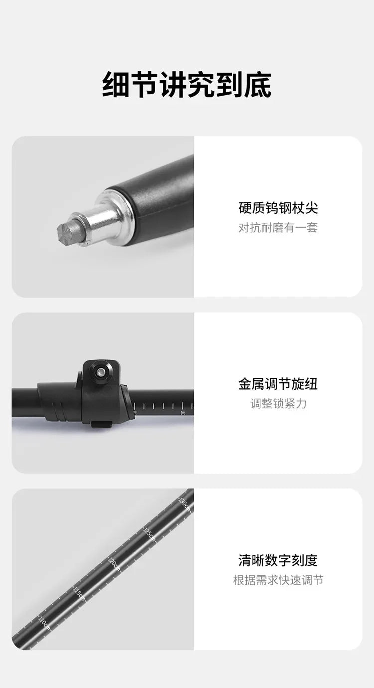 Naturehike-Aluminum Telescopic Trekking Pole, Folding Stick, Hiking Pole, Outdoor Trekking Pole, 3 Section, 7075, ST03