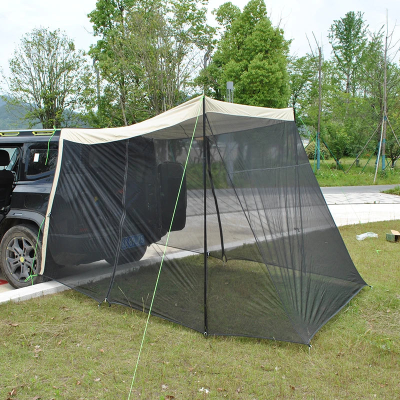 SUV Rear Tent with Mosquito Net – 4-Person Sun Shelter & Quick-Setup Car Canopy for Family Camping, Outdoor Adventures