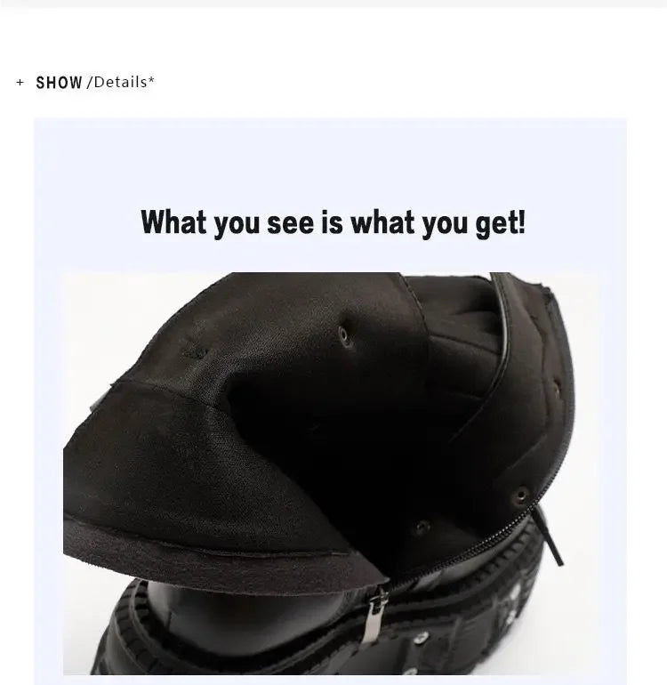 Women's 2025 New Niche Internet Celebrity Muffin Platform Locomotive Punk Goth Lace-up Medium Boots