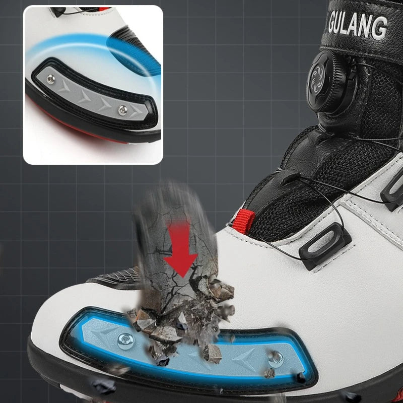 Motorcycle Boots Man Leather Motos Riders Protective Motocross Boots Waterproof Non-slip Motocross Mountain Racing Shoes