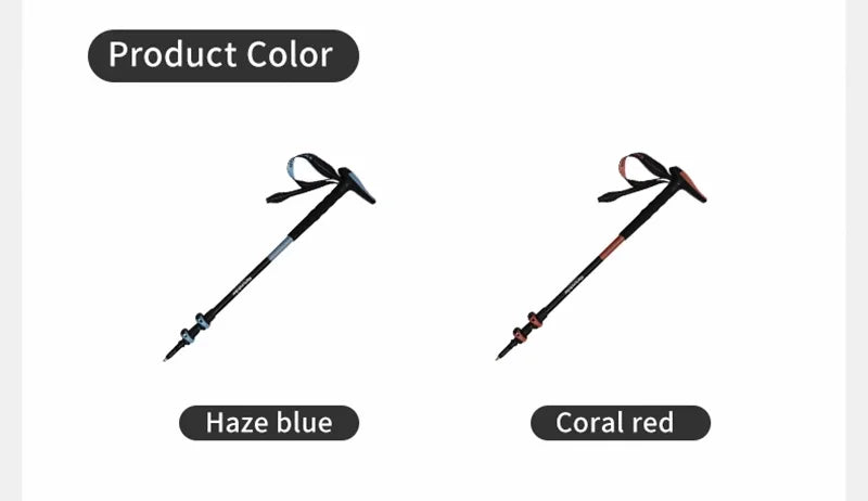 Naturehike Folding Trekking Pole Foldable Walking Stick for Walk Climbing Retractable 3 Sections Telescopic 6061 Aluminum Alloy