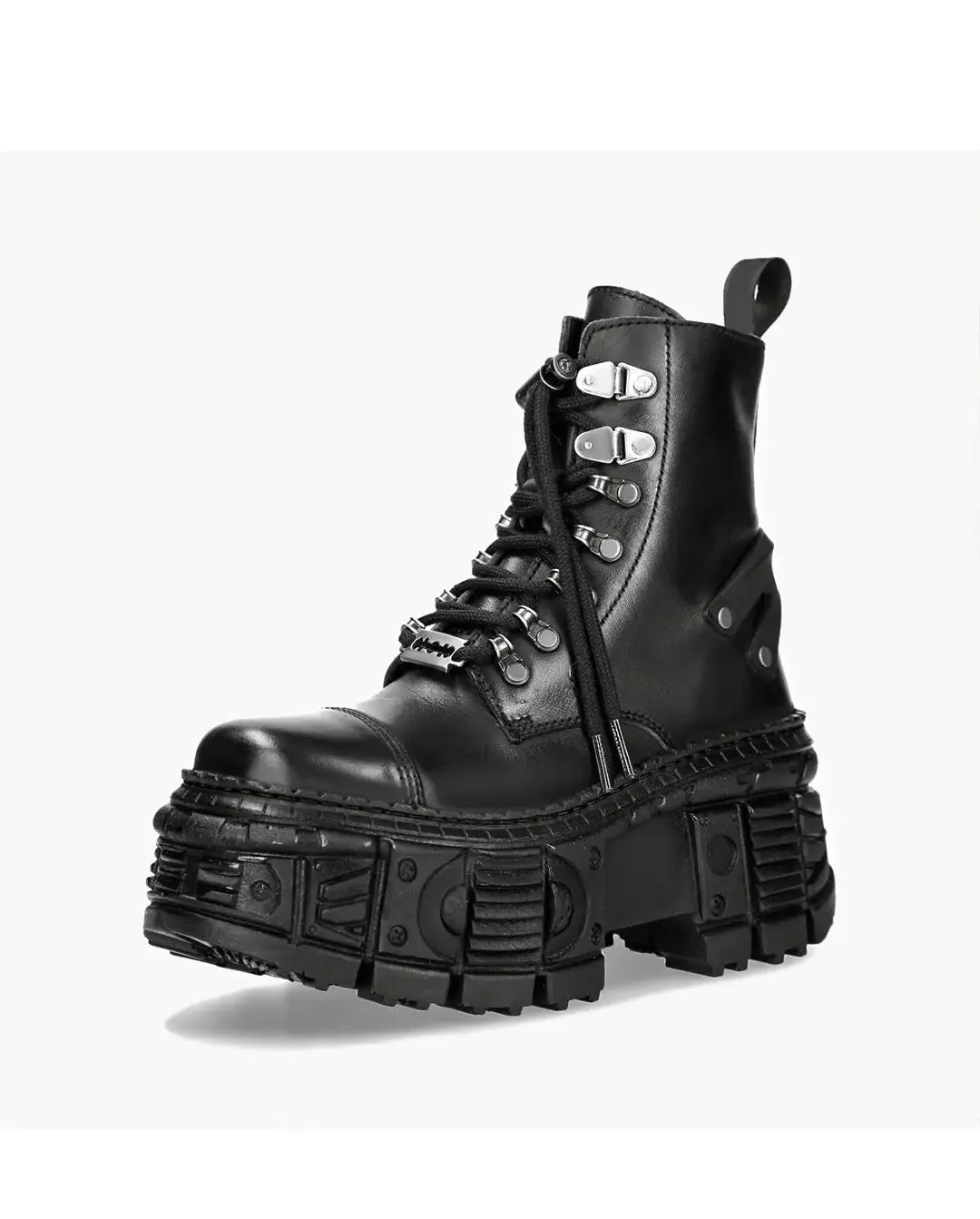 2025 Men's and Women's Retro Spanish Mid-Calf Dark Metal Punk Same Style Below The Knee Platform Popular Street Shooting Boots