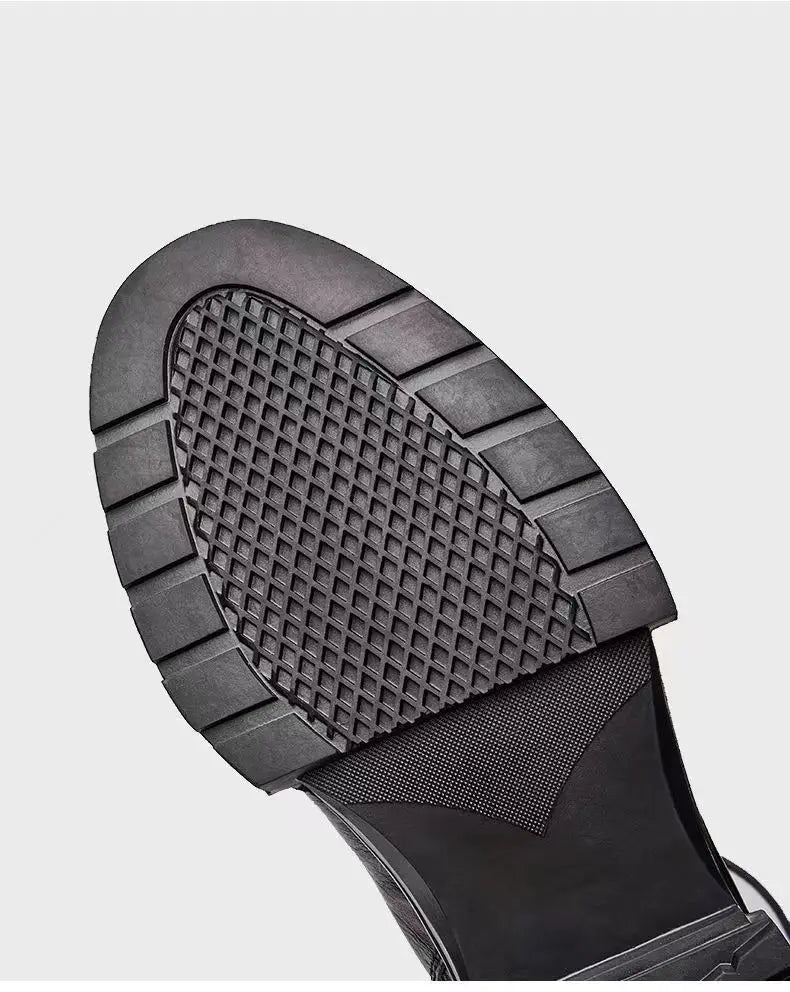 Motorcycle Riding Boots Genuine Leather British Leather Boots High Top Shoes Handmade Retro Men Leather Work Boot