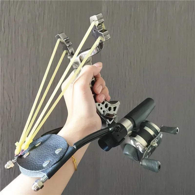 Strong Slingshot Hunting Fishing Set Professional Catapult with Arrows Fishing Rubber Band Outdoor Shooting Fishing Accessories