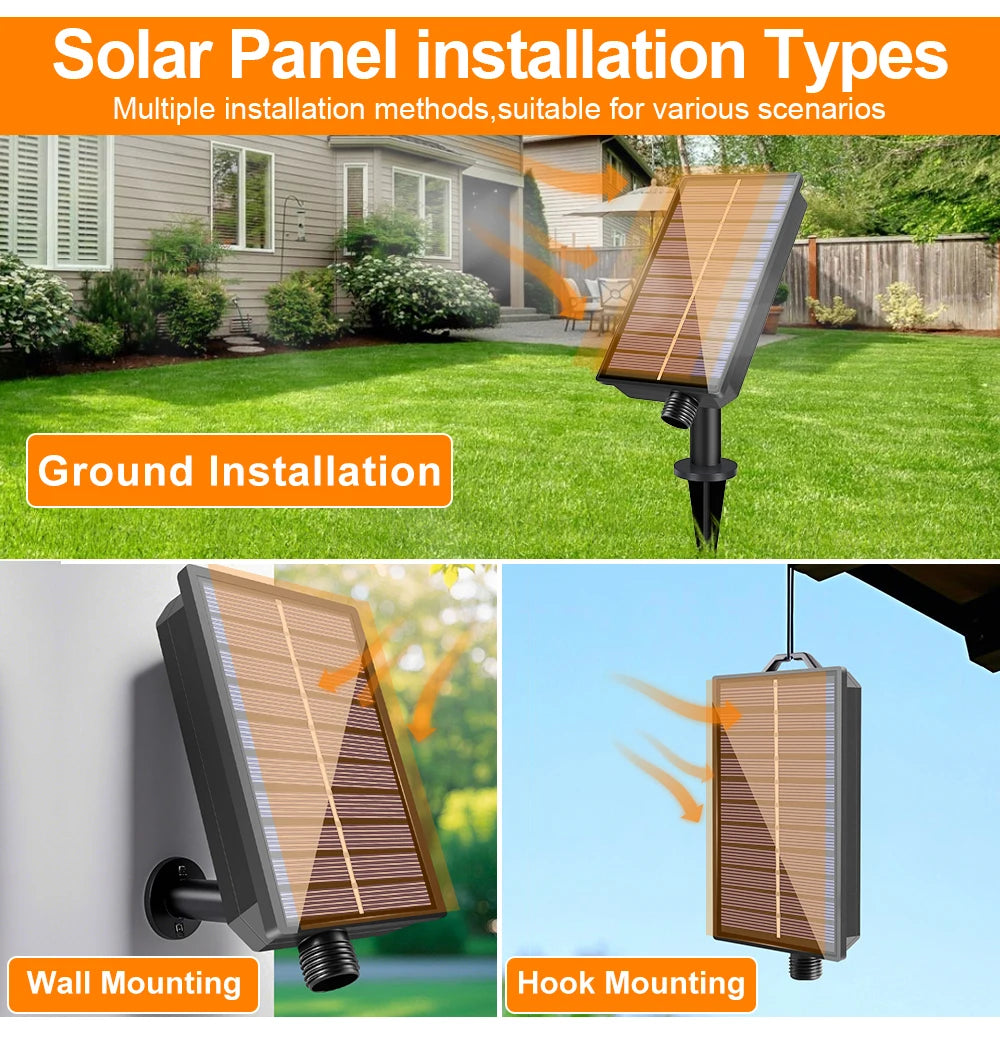 ST38 LED Solar String Light Dimmable Outdoor Shatterproof Garden Solar Powered String Lights with Remote Bistro Cafe Camping Dec