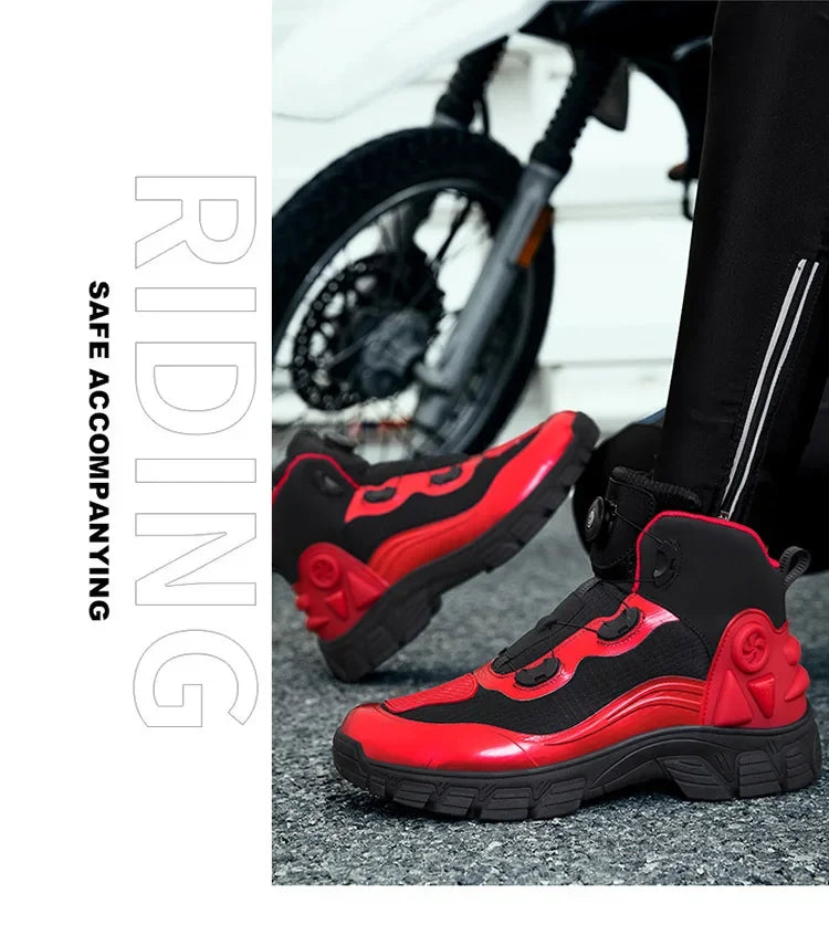 Large Size Motorcycle Boots Outdoor Riding Racing Shoes Anti-fall Wear-resistant Motorcycle Shoes Motorcycle Travel Equipment