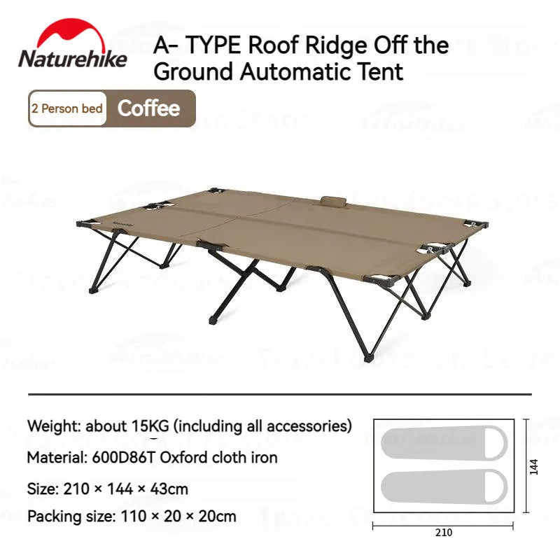 Naturehike A-Type Automatic Tent 1-2P Get Off The Ground Riverside Fishing One Touch Tent Quick Open Camping Bed Tent Waterproof