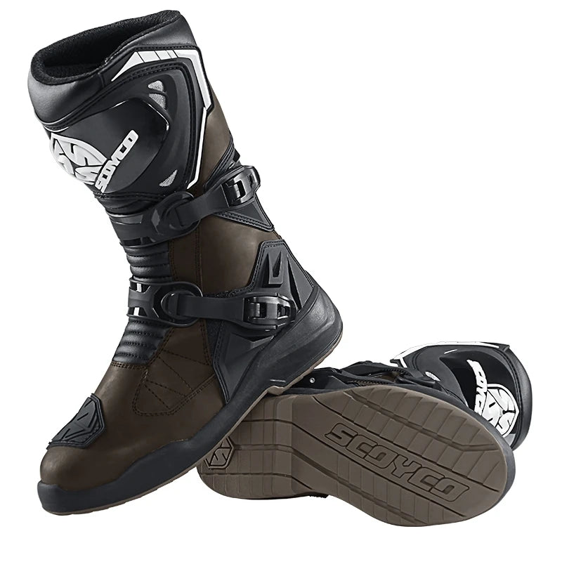 Motorcycle Boots Windproof Waterproof Motocross Boots Anti-Slip Professional Motorbike Shoes For Outdoor Off-Road Rally Riding