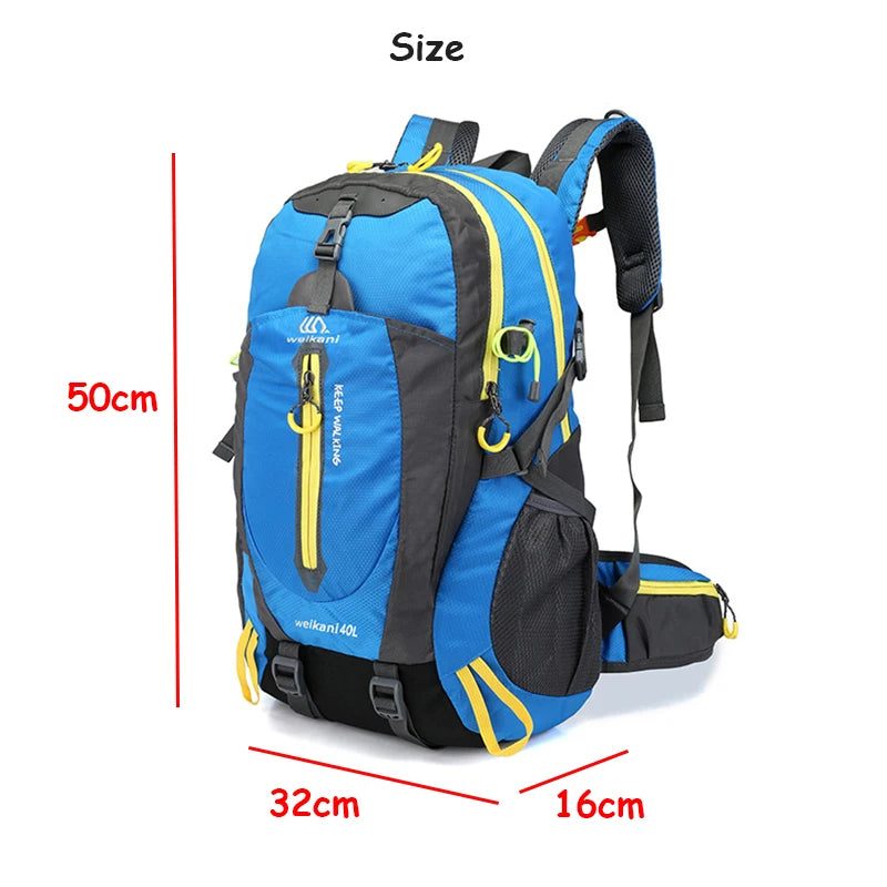 40L Outdoor Backpack Travel Trekking Climbing Mountaineering Rucksack Sports Men'S Bag For Women Waterproof Nature Hike Cycling