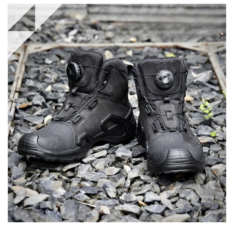 Retro Motorcycle Boots for Men – Waterproof Anti-Slip Riding Shoes for Four Seasons, Universal Fit Off-Road Motobike Sneakers