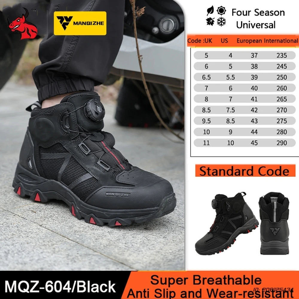 Breathable Motorcycle Riding Protective Boots Non-slip Wind Proof Boots Wear Resistant Motorcycle Riding Shoes for Man Woman