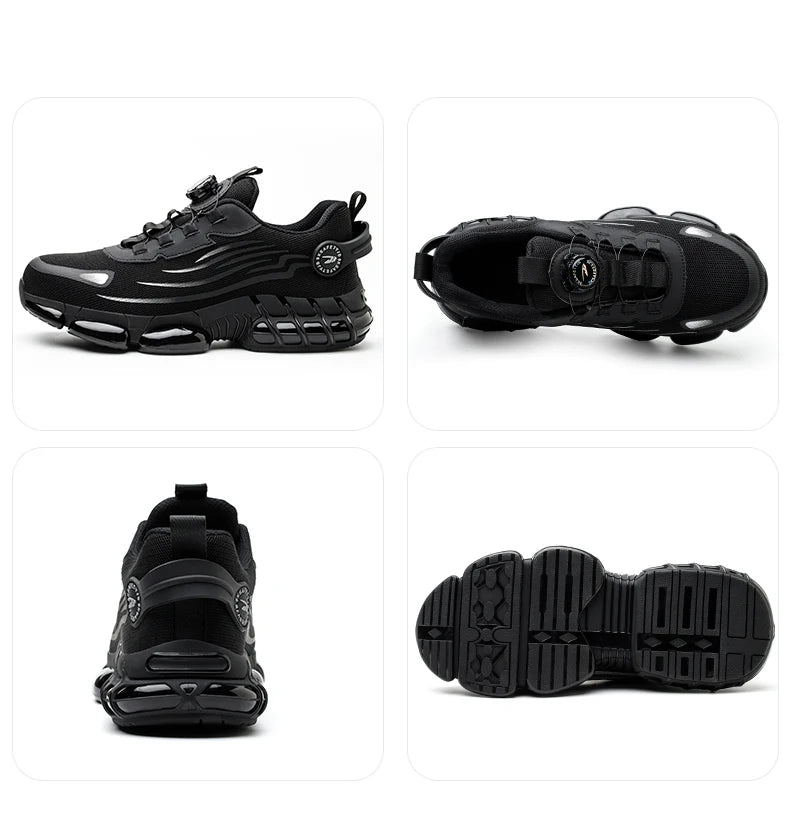 Rotating Button Safety Shoes Men Puncture-Proof Work Sneakers Protective Shoes Brand Indestructible Steel Toe Shoes Work Boots