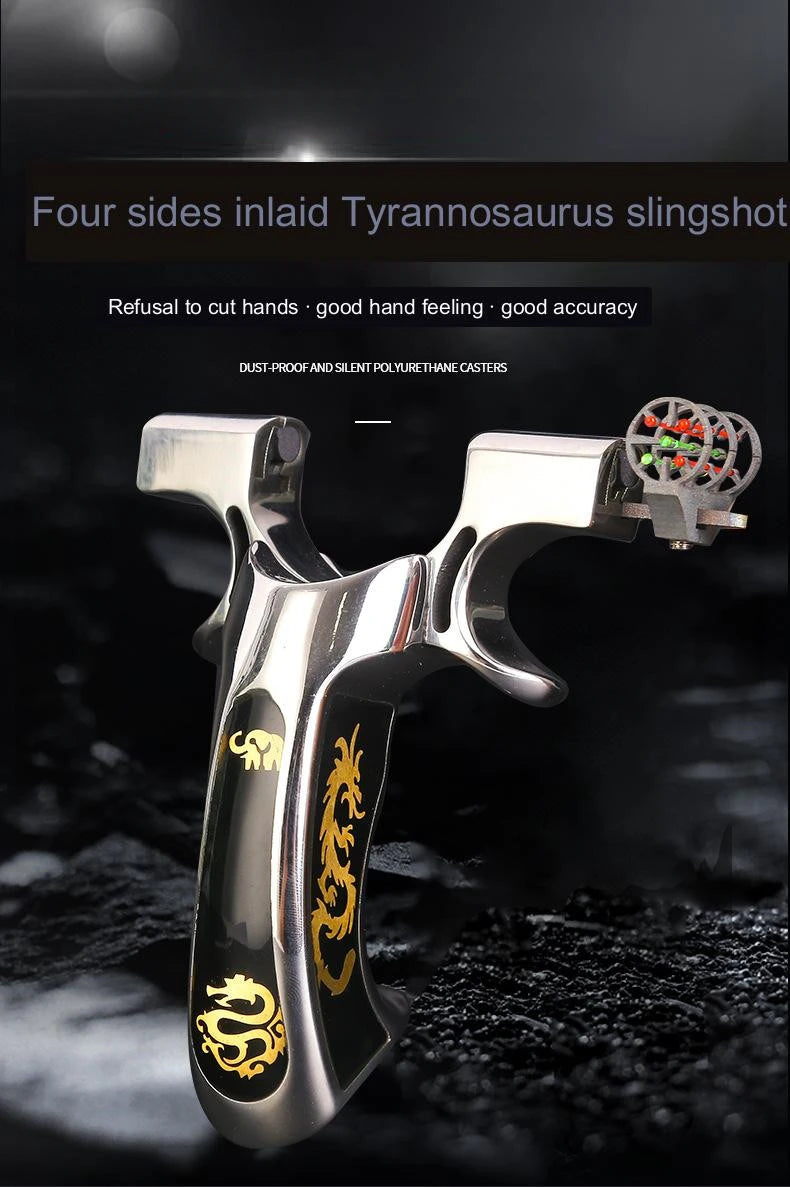 New High-Precision Slingshot 304 Stainless Steel Outdoor Powerful Shooting Slingshot Catapult Set