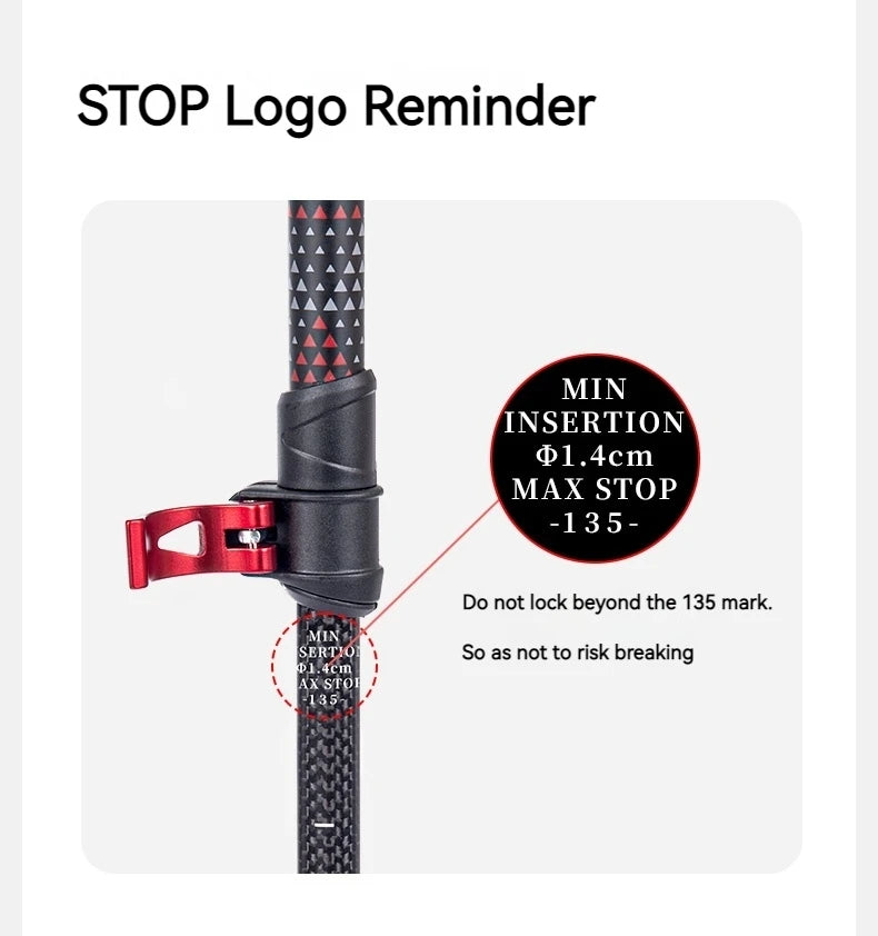 Naturehike Trekking Pole 2pcs 62-135cm 3Sections Carbon Fiber Telescopic Walking Stick Outdoor Hiking Canes Ultralight Climbing