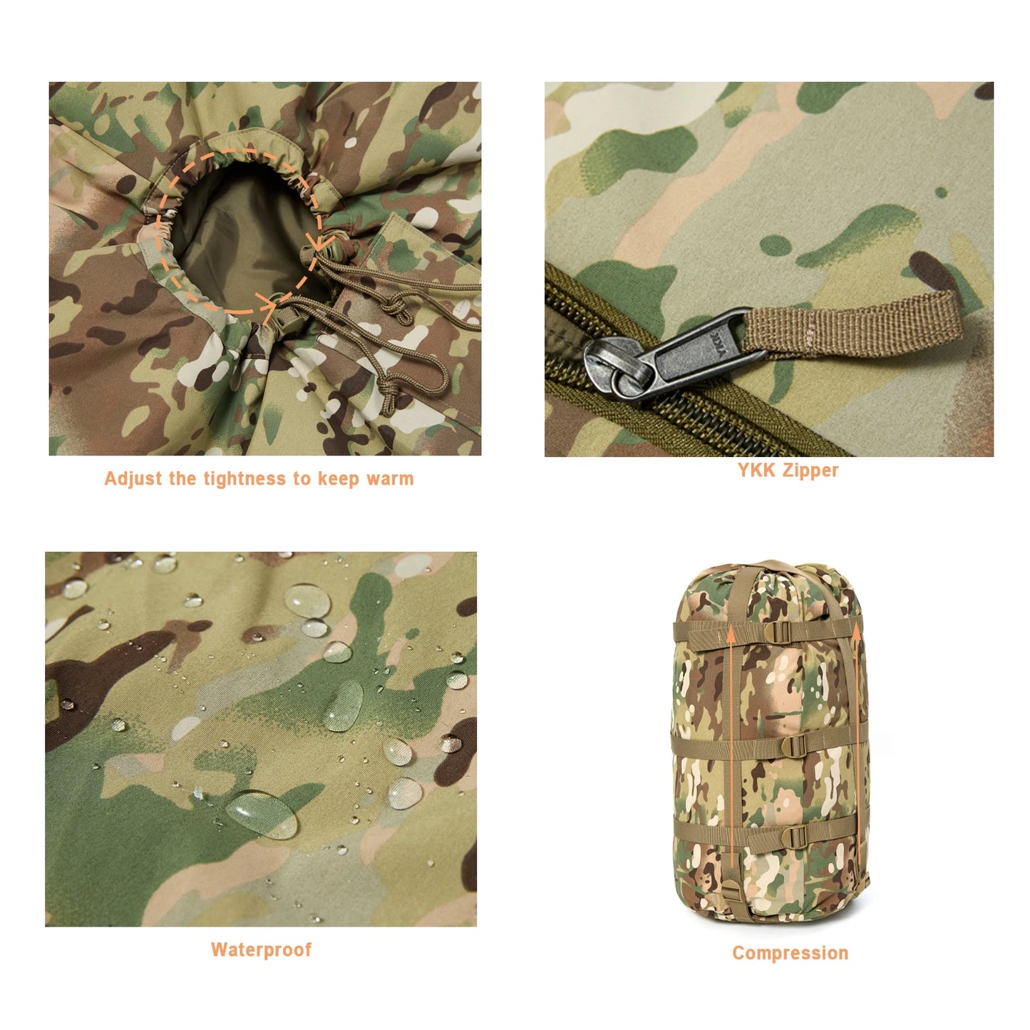 Army-40℃  Force Defence Modular Sleeping System 4 Season Waterproof Cold Weather Military Tactical Sleeping Bag