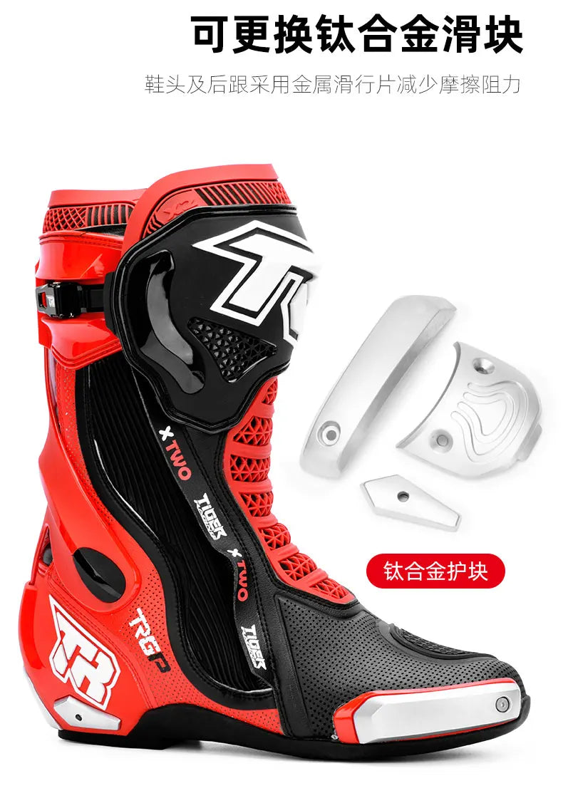 TR Motorcycle Long Boots Motocross Off-Road Rally Professional Racing Boots Motorbike Rider Biker Shoes Protection Equipment