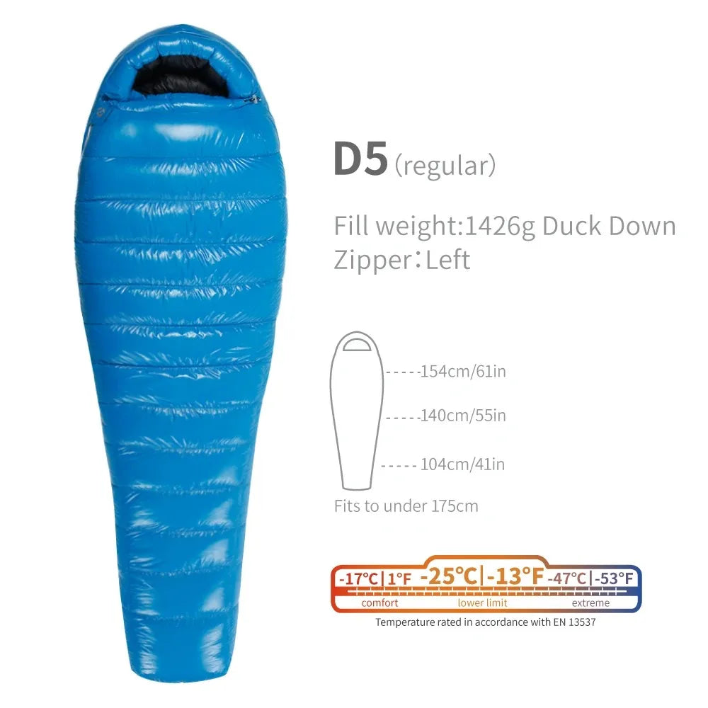 AEGISMAX D Series Down Sleeping Bag with Baffle Design, Ultralight Portable for Outdoor Camping, Hiking, Backpacking, Tourist