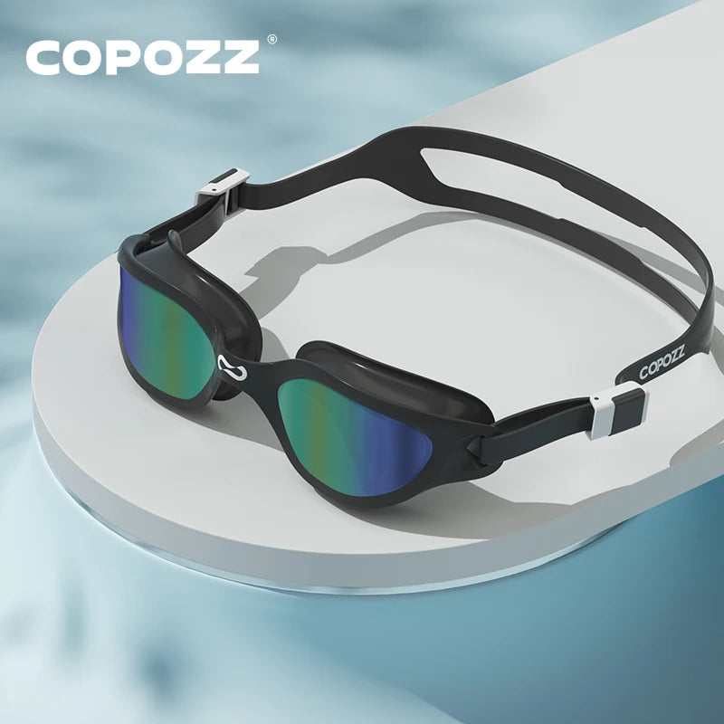 Copozz Swimming Goggles Waterproof VISTEX Anti Fog Mirrored Adjustable Silicone Swim Glasses Professional Swim Equipment Eyewear