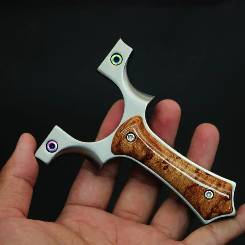 Stainless Steel Slingshot with Flat Rubber Band Hunting Catapult Accessories Outdoor Sports High Quality