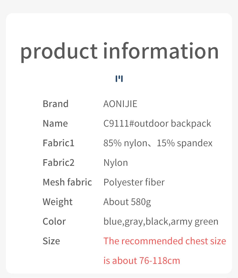 AONIJIE 30L Large Capacity Outdoor Climbing Backpack Camping Daypack Travel Bag For Hiking Trekking Mountaineering