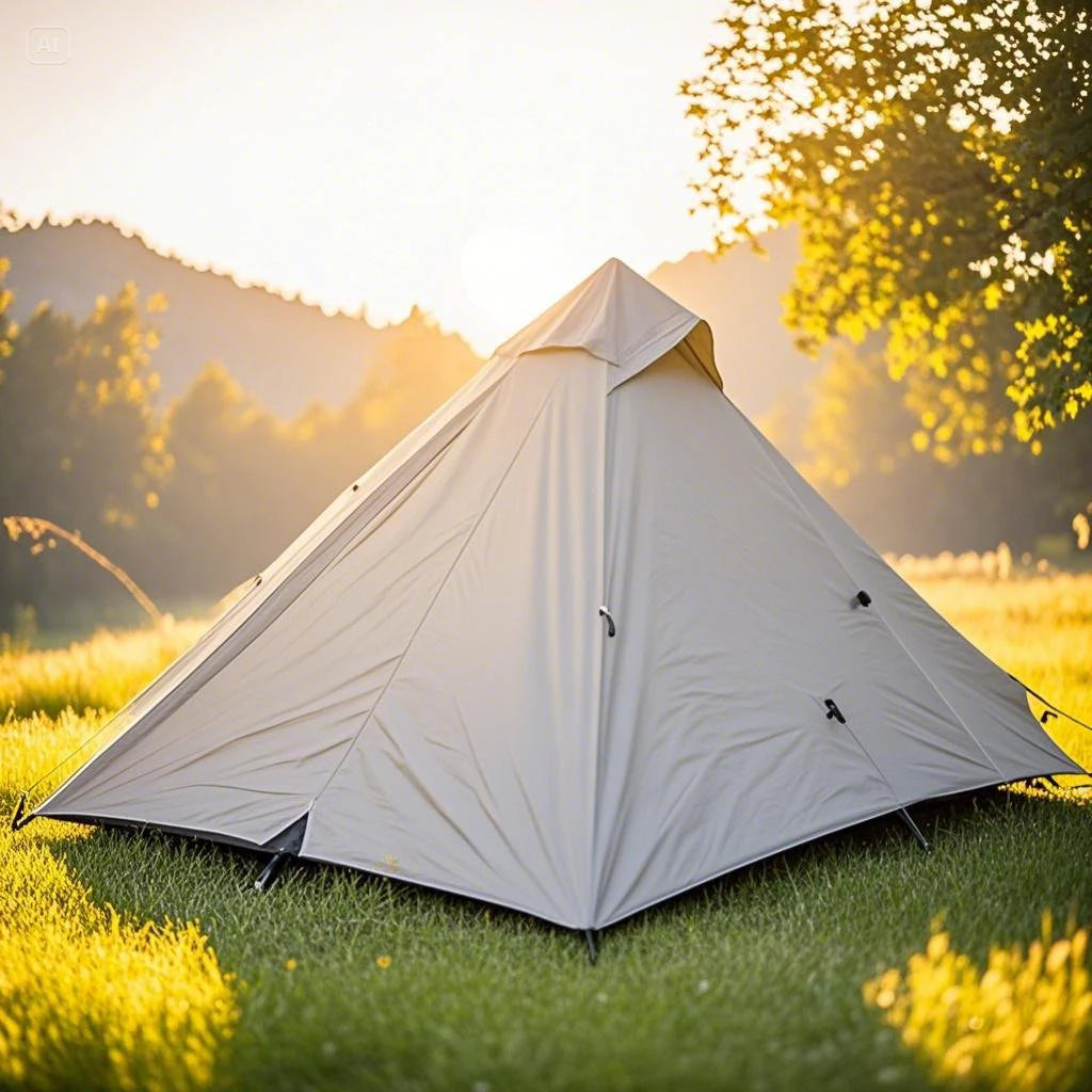 1-Person Ultralight Trekking Pole Tent - Pyramid Design, Waterproof PU4000, 2-Layer Mesh for Backpacking/Hiking, Without Pole