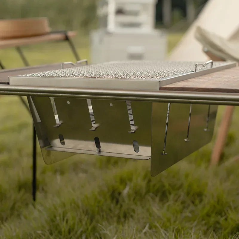 Naturehike-Stainless Steel Folding Barbecue Grill For Home And Outdoor Charcoal Kebabs Smokeless Portable Collapsible Barbecue,L