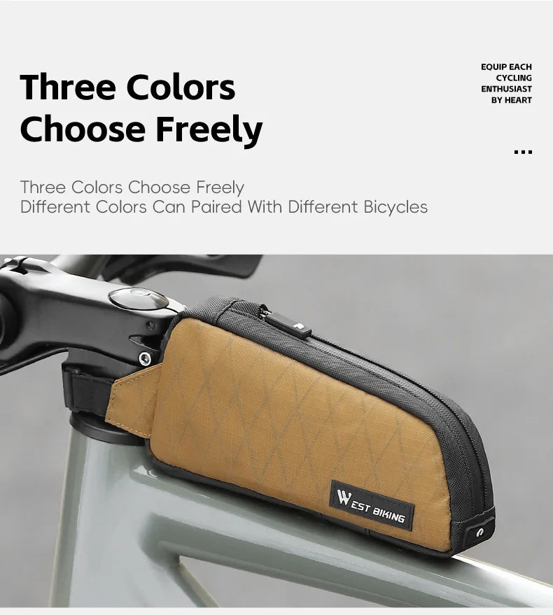 WEST BIKING Bicycle Top Tube Bag 1L Portable Cycling Front Frame Triangle Bag Lightweight Bike Bag MTB Road Bike Accessories