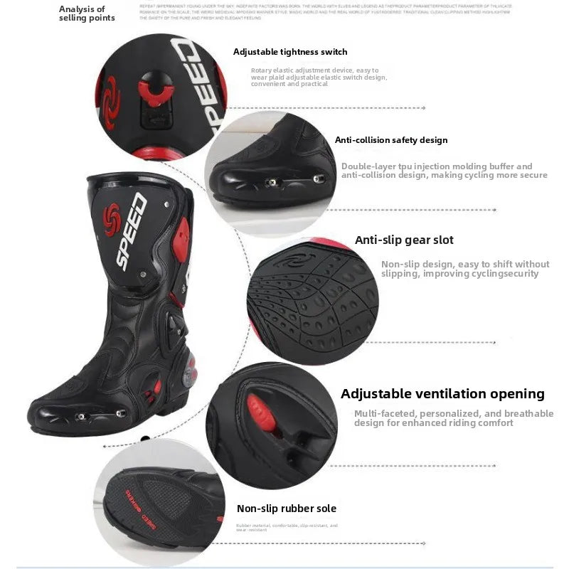 Motorcycle Boots Cycling Shoes Four Seasons Racing Anti-drop Cycling Boots Locomotive Shoes Knight Racing  Motorcycle Shoes