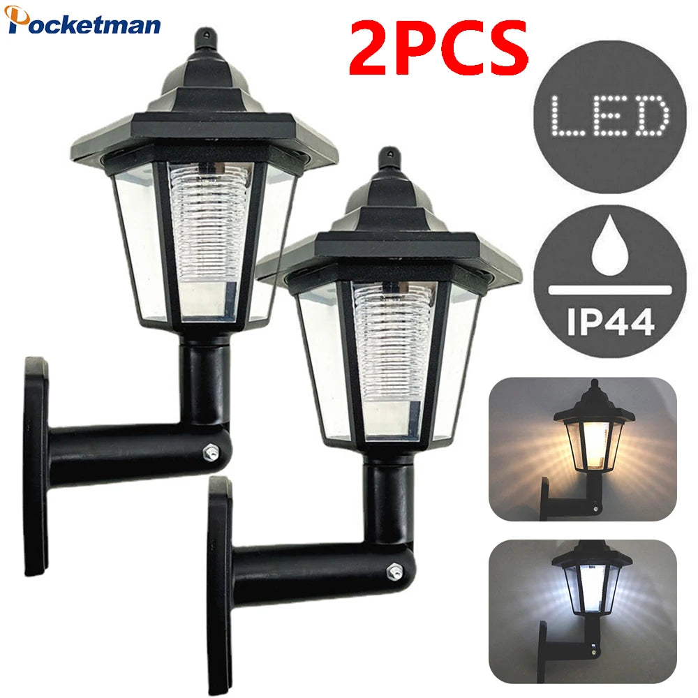 Outdoor Solar Lamps Retro Garden Lights Waterproof Lawn Lamp Solar LED Wall Lamp Corridor Light Yard Decoration Sun Panels Light
