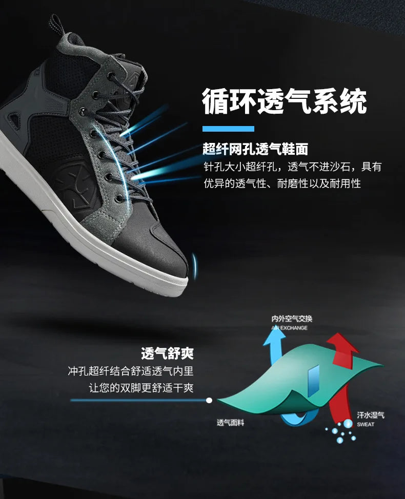 SCOYCO Motorcycle Boots Racing Shoes Men Windproof Motorcycle Travel Equipment Botas Moto Motocross Off-Road Racing Boots