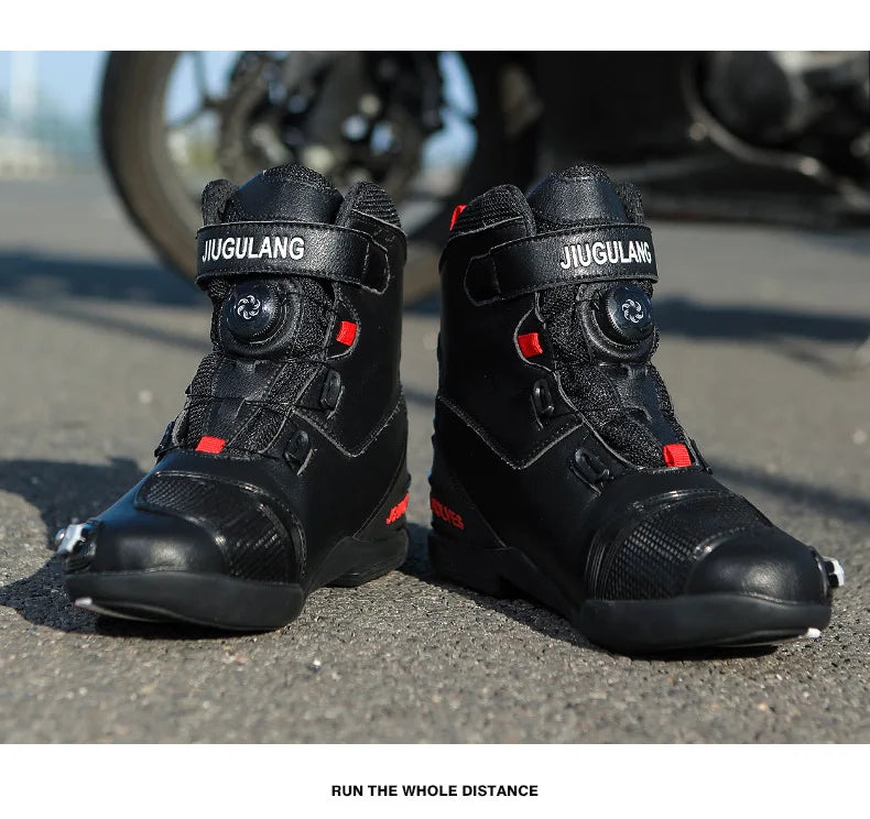 Motorcycle Boots Man Leather Motos Riders Protective Motocross Boots Waterproof Non-slip Motocross Mountain Racing Shoes