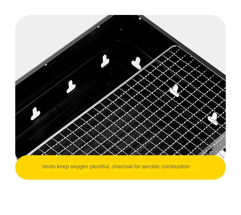 Collapsible BBQ Grill Outdoor Portable Charcoal Fire Pit Full Set no Smoke Carbon Roast Meat for Home