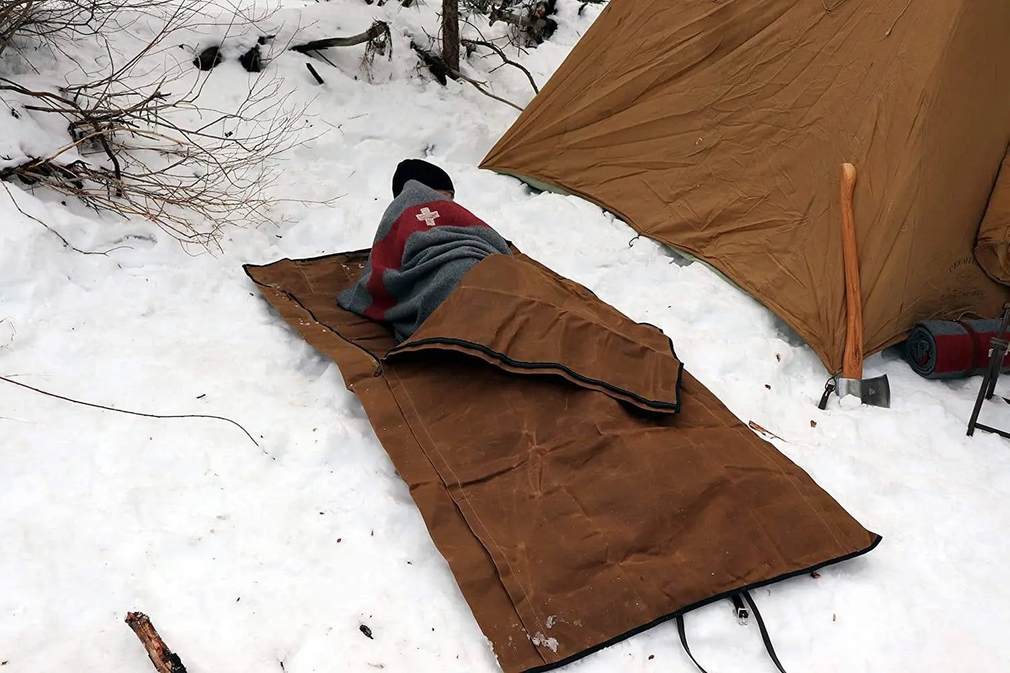 Outdoor Hiking Camping Heavy Waterproof Waxed Canvas Blanket Sleeping Bag