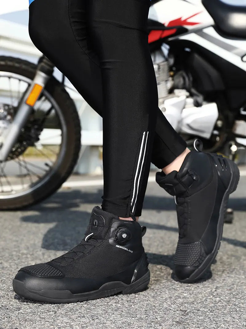 Men Motorcycle Boots New Waterproof Breathable Men's Motorcycle Shoes Outdoors Motos Cycling Motocross Non-slip Ankle Boot