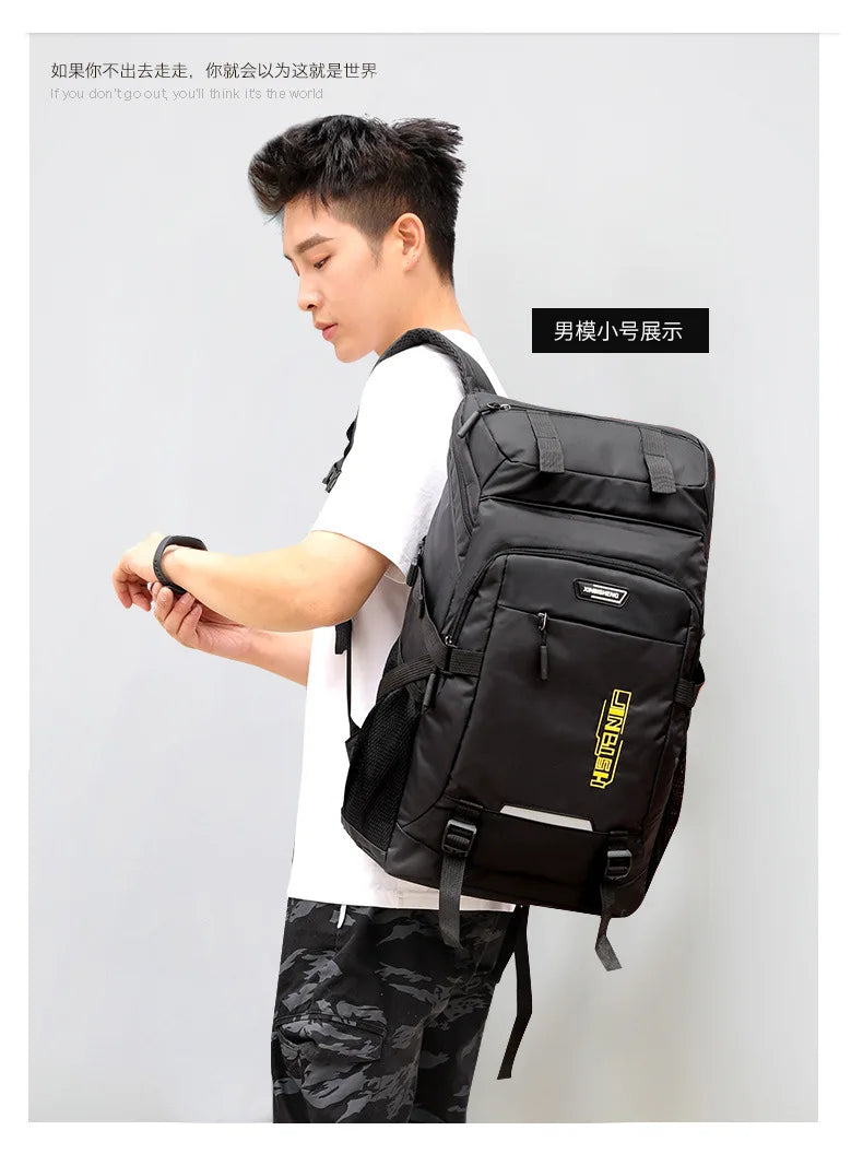 60L 80L Hiking Camping Backpack Nylon Waterproof Large Capacity Luggage Rucksack Men Women Outdoor Climbing Travel Sports Bag