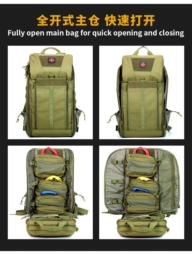 Tactical Medical Backpack MOLLE First Aid Rescue Pack with Removable Internal Organizer for Outdoor Emergency Hiking Camping