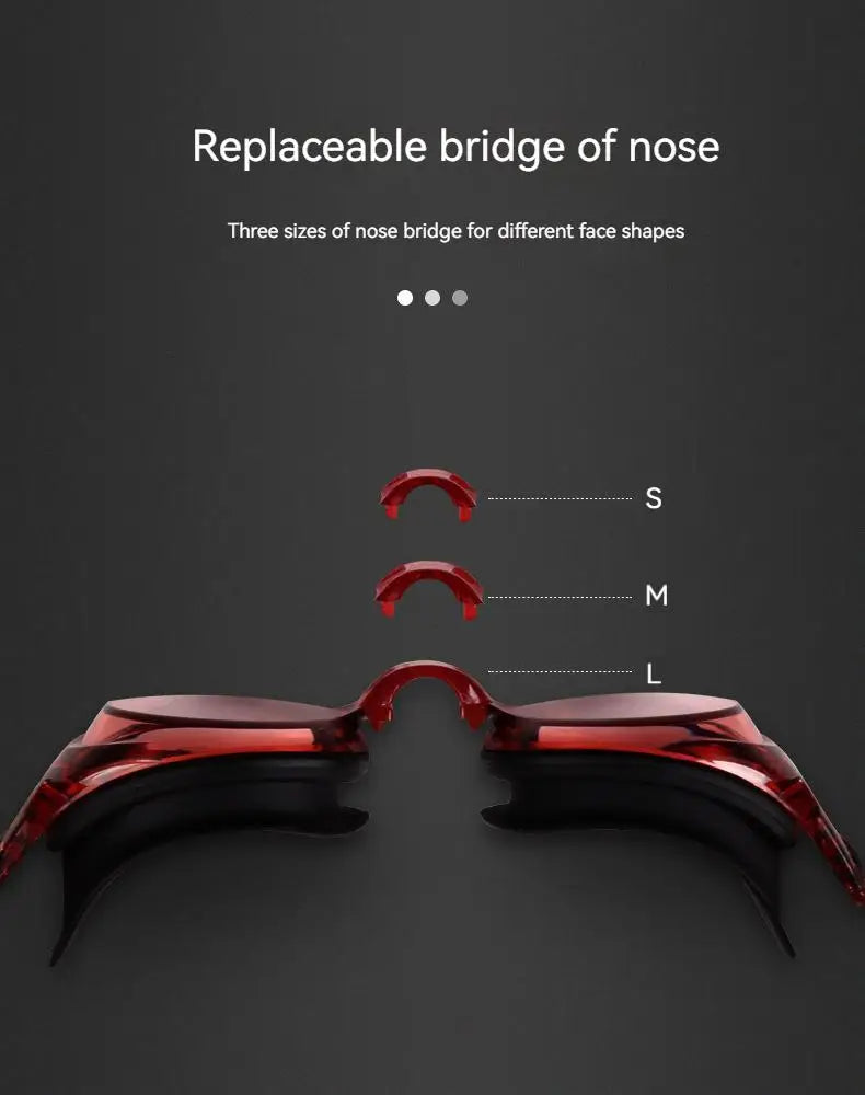 0 To -9.0 Adult Myopia Swim Eyewear Silicone Waterproof Anti Fog Diopter Swimming Goggles Custom Different Left Right Eye Degree