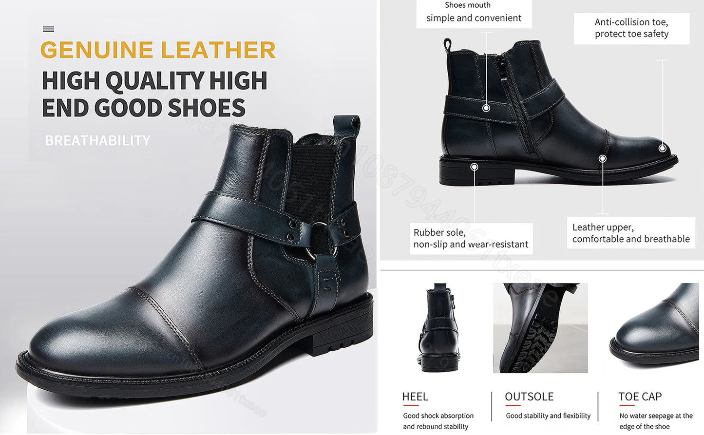 Motorcycle Shoes Retro Leather Boots for Motorcycles Durable Men Boots Couple's Short Shoes Motorcycle Safety Equipment